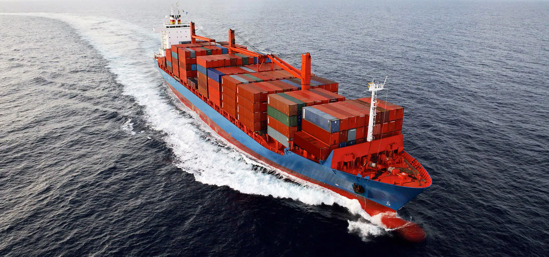 Container vessel at sea